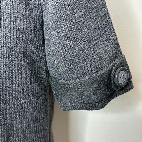 Susana Monaco Wool Double Breasted Cropped Coat Knitted Short Sleeves Small NWOT - Picture 7 of 11